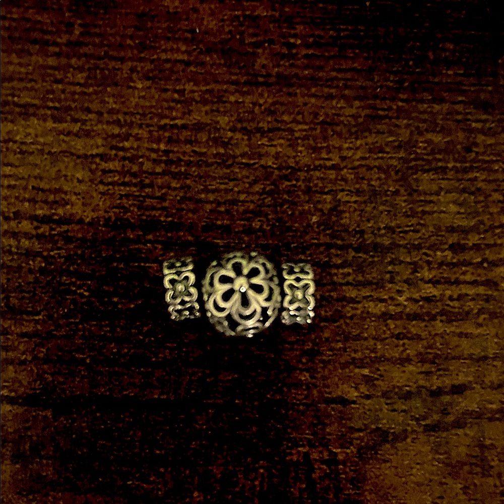 Intricate Silver Floral Charm Bead